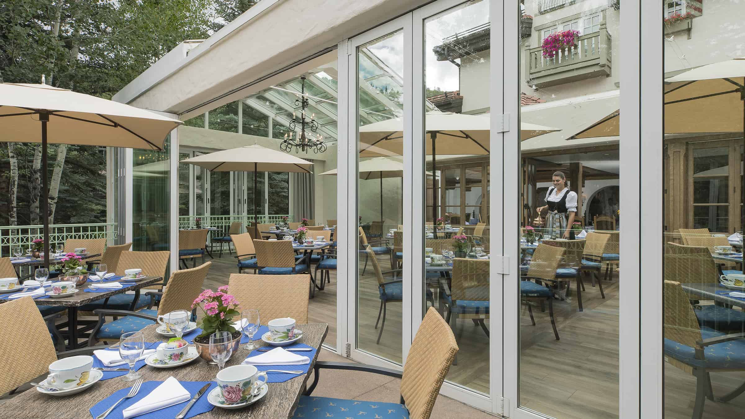 outdoor table and chairs in patio and terrace