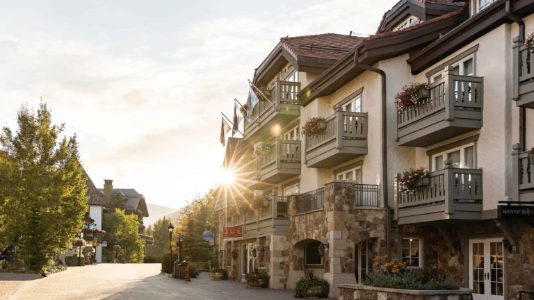 Sonnenalp Hotel facade with balconies