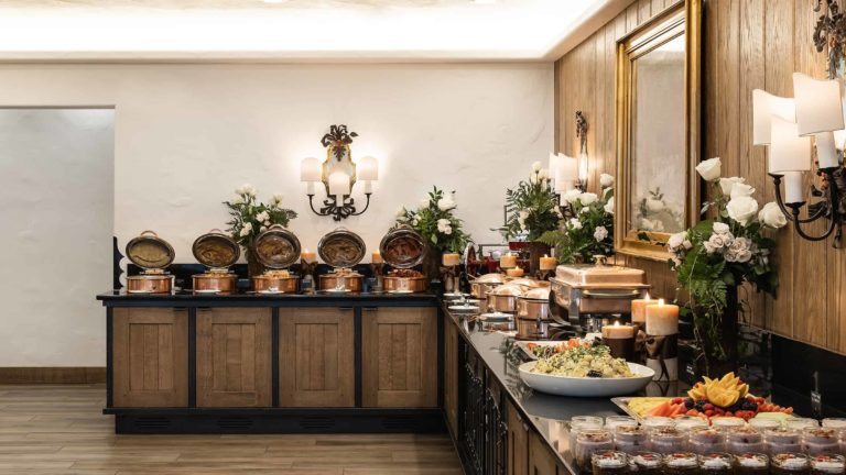 Buffet tables inside dining room