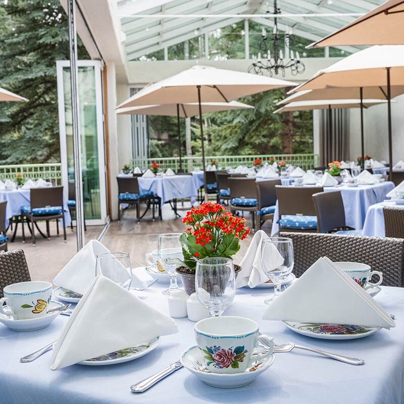 Place setting at Sonnenalp Hotel's Mother's Day Brunch