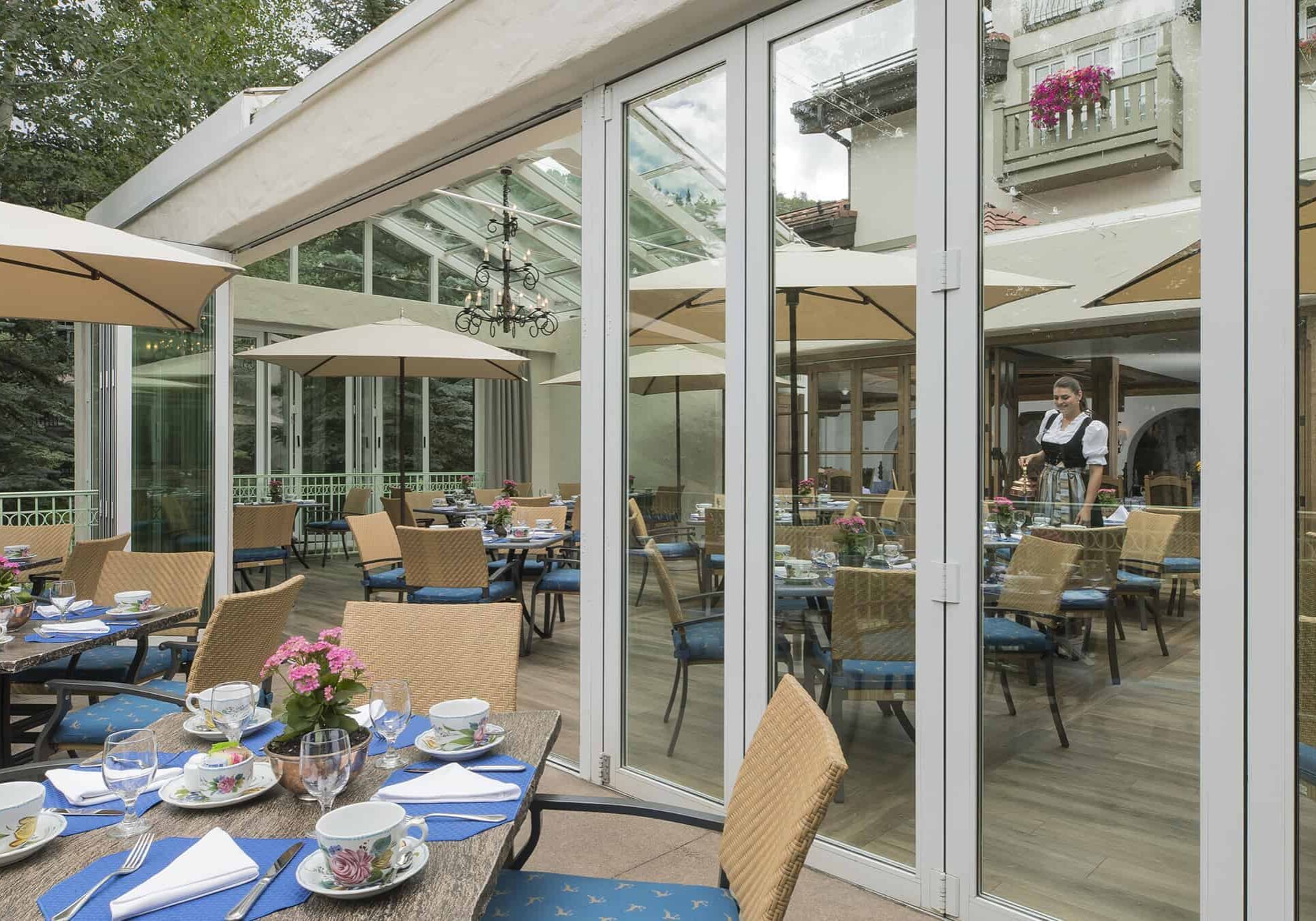 outdoor table and chairs in patio and terrace