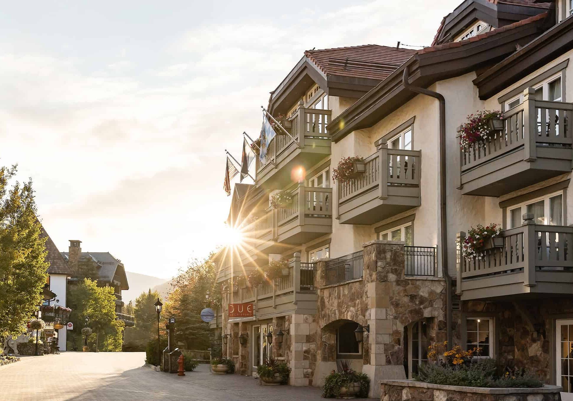 Sonnenalp Hotel facade with balconies
