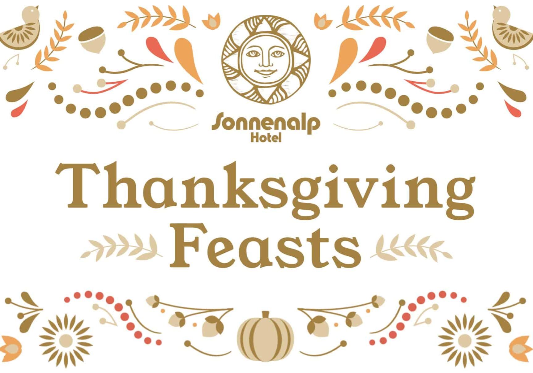 Thanksgiving Feast flier for Sonnenalp Hotel